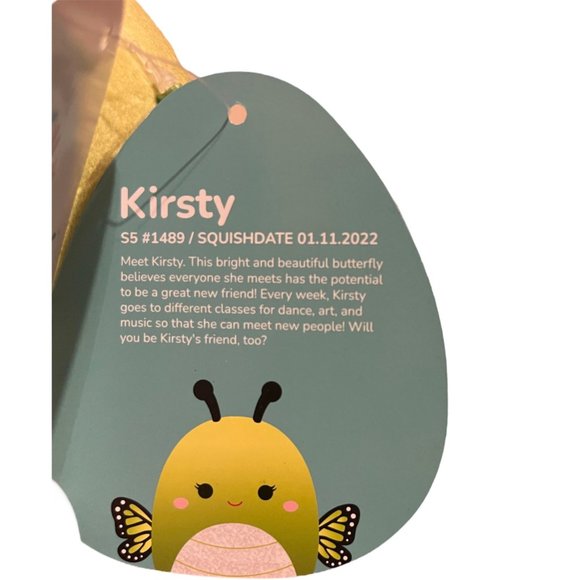 Squishmallows Kirsty the Green Butterfly 5” Plush Butterfly Ombre Squishmallows - Picture 6 of 7